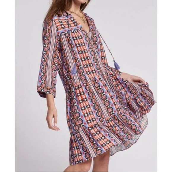 Tyler Boe Holly Festival Skimmer Dress Small Mutlicolor - Picture 1 of 11